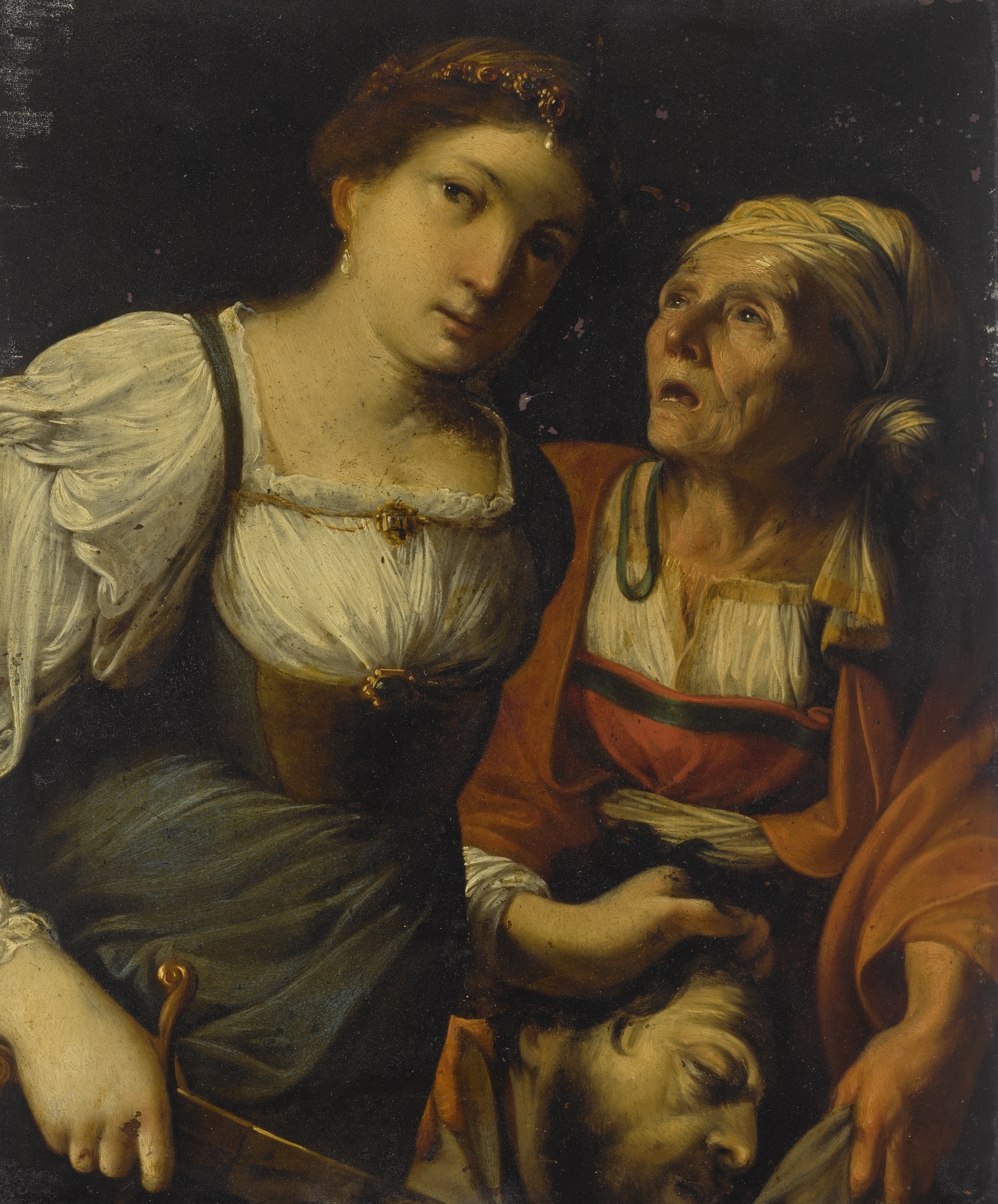 Artwork by Carlo Saraceni, JUDITH WITH THE HEAD OF HOLOFERNES, Made of oil on copper
