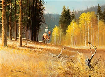 Collection of Three Paintings - Deep Fall, Rough Country, Aspen Morning - Bill Shaddix