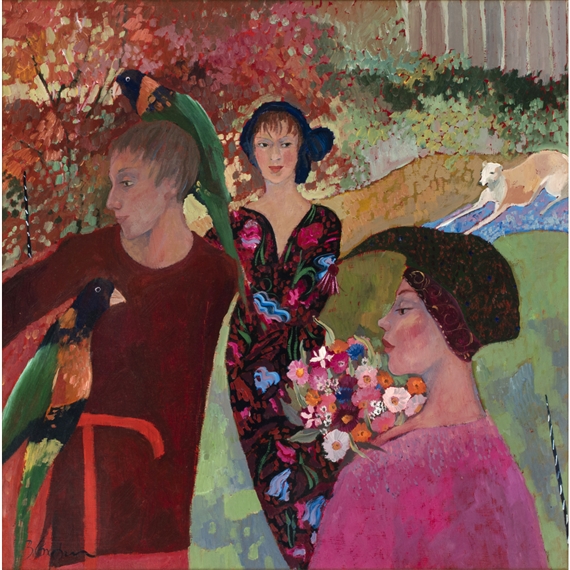 Figures, Flowers and Parrots by Brenda Lenaghan