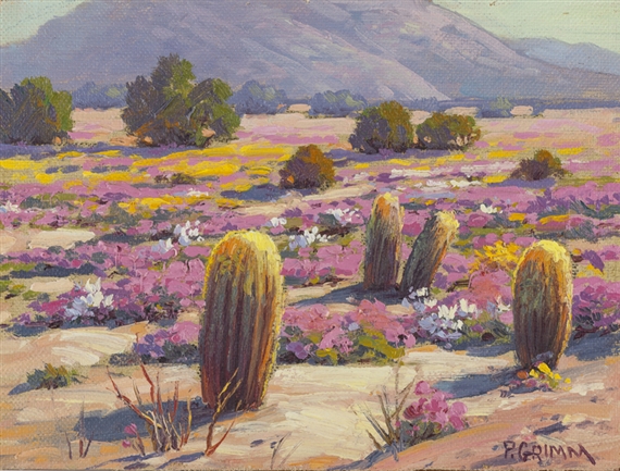 Cactus in a desert landscape by Paul Grimm