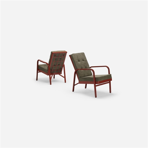 Pair of armchairs for Martel de Janville Sanatorium, Plateau d'Assy by Jean Prouvé, Jules Leleu, 1936