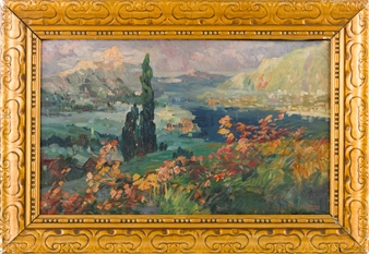 Südliche Gebirgslandschaft mit See - Alfons de Cuyper