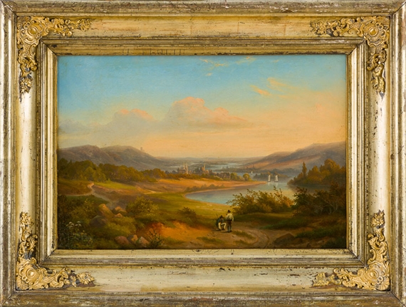 Niederrheinische Landschaft im Abendsonnenschein by Eduard Grieben