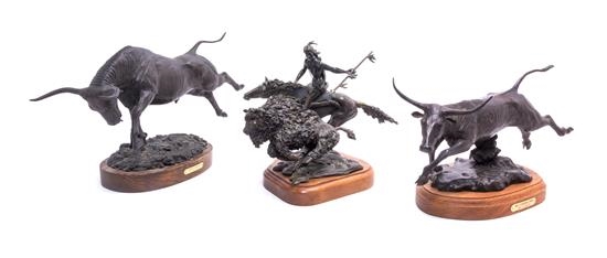 Wild Longhorn Steer, Charging Longhorn Bull by Earl Wesley Bascom, 1977, 1975