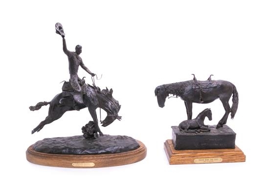 Morning Routine and Indian Mare and Colt (two sculptures) by Earl Wesley Bascom