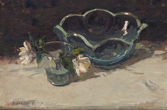 Still Life with Bowl, Glass and Flowers by Willem Boshoff