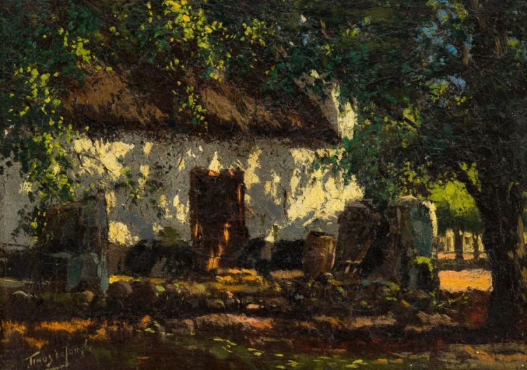 Cottage in the Shade by Tinus‏ de Jongh