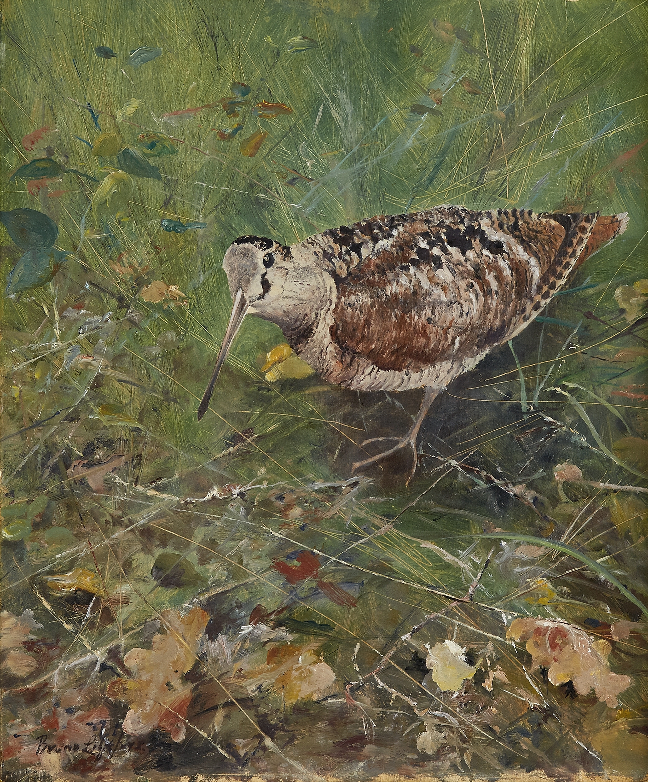 Artwork by Bruno Liljefors, Morkulla, Made of oil on panel