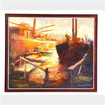 Boats in Harbor - Jenny Crompton