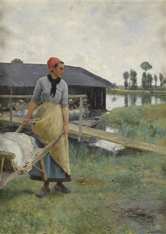 WASHDAY ON THE SEINE - Luis Jiménez y Aranda