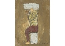 Italian carrying big marble stone by Seiji Chokai, 1958