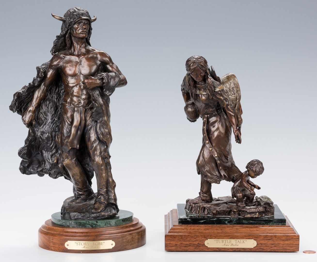 Artwork by Mari Bolen, Two Works: Turtle Talk and Story Robe, Made of Bronze sculpture