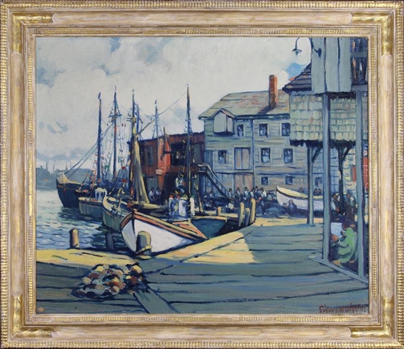 On the Docks Gloucester by Sidney Miller Wiggins