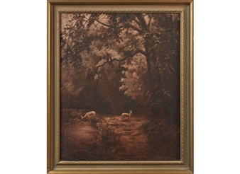 Two Deer in a Forest Clearing - Elise Wehrmann Moore