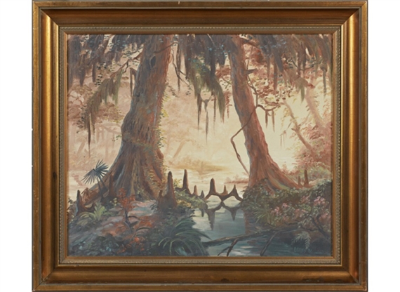 Louisiana Swamp Scene by Richard Christopher Davis, 1986