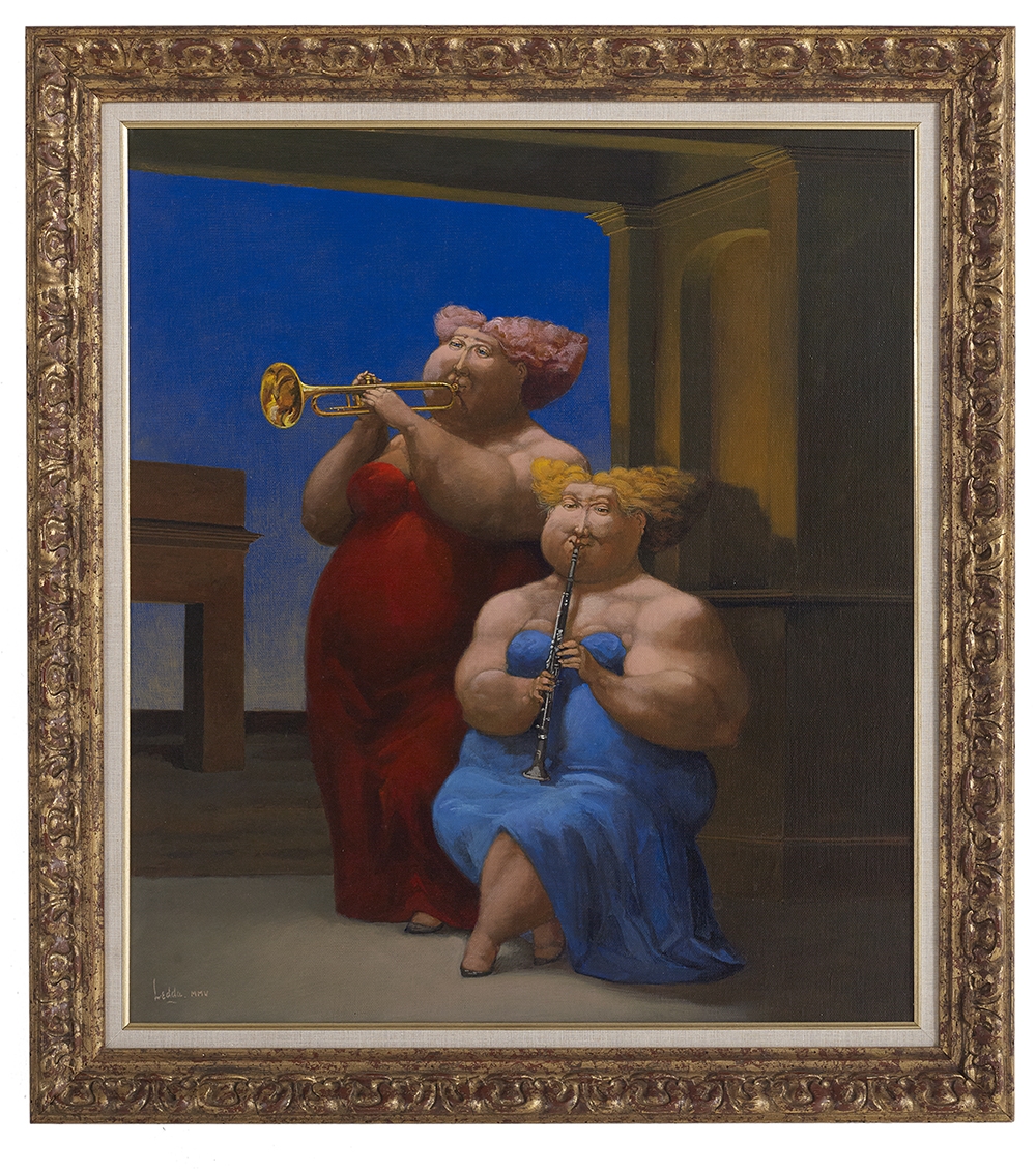 Artwork by Carlos Jose Ledda, The Colorful Duet, Made of oil on canvas