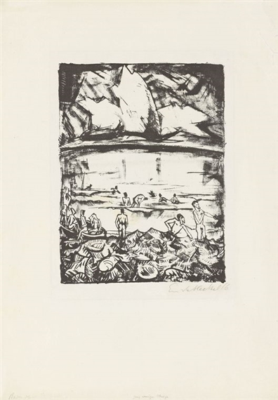 Badende Soldaten by Erich Heckel, 1916