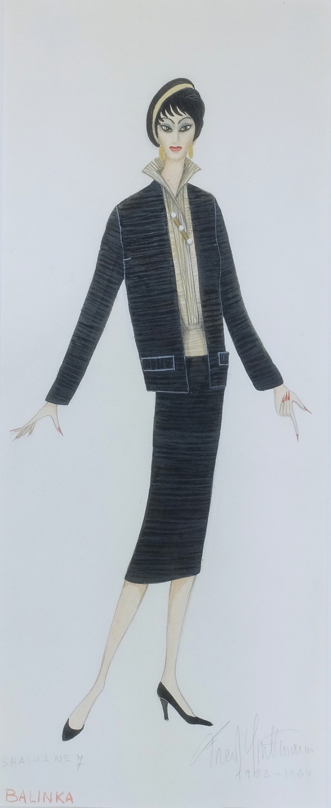 Artwork by Fred Spillmann, Balinka, Made of Pencil and gouache on paper