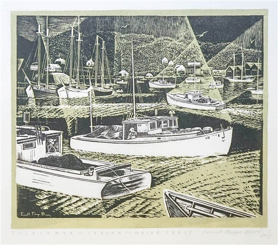 Fishermen Camden Maine Coast by Caroll Thayer Berry