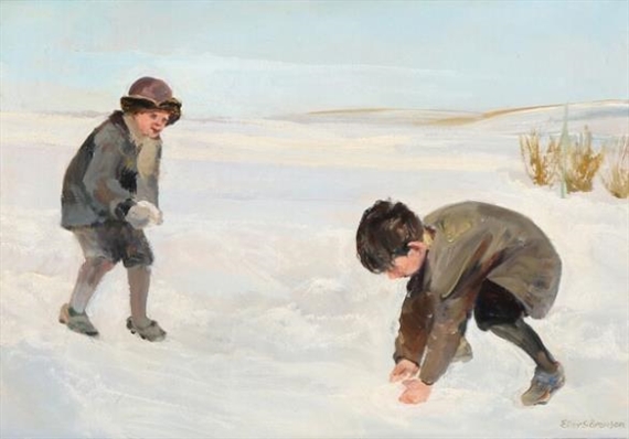 A snowball fight by Eiler Sørensen