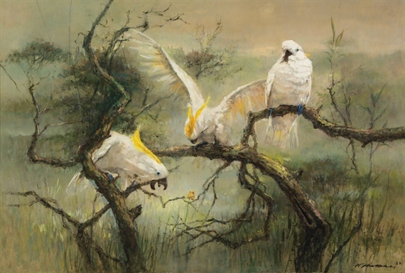 Three Cockatoos by Choo Keng Kwang, 1982