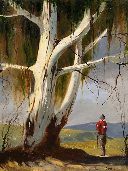 Artwork by Hennie Griesel, Figure Under a Gum Tree, Made of Oil