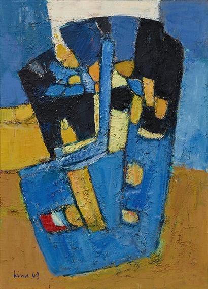 Komposition gelb-blau by Carl Walter Liner, 1969