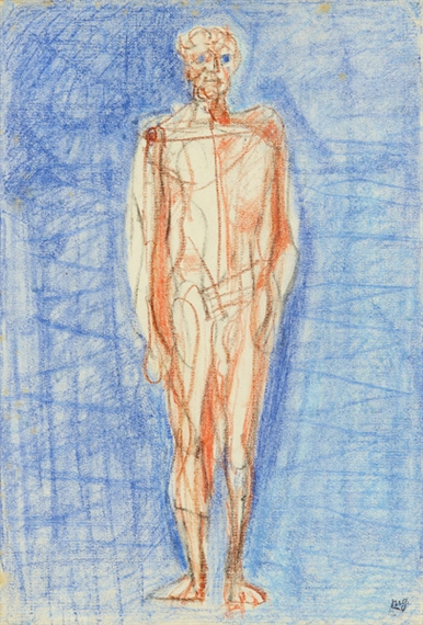 Männlicher Akt zu: Der alte Mann und das Meer by Max Gubler