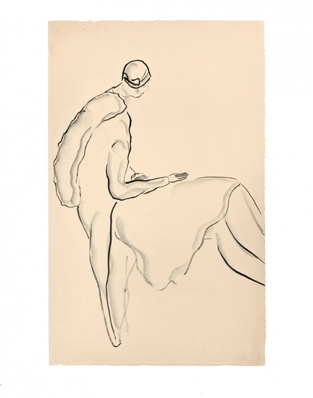 Femme au chapeau assise de profil