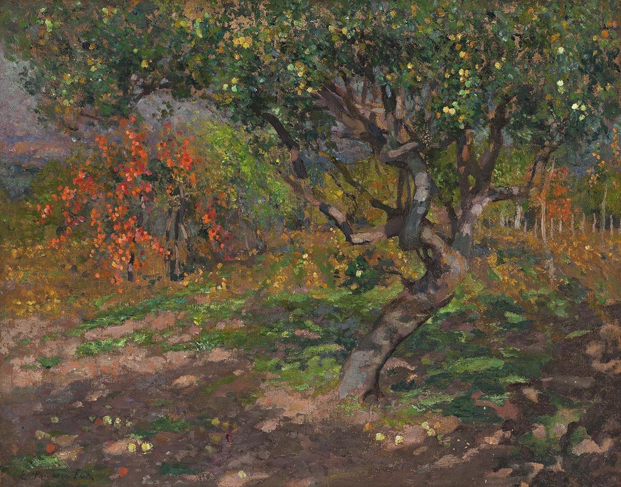 Artwork by E. Phillips Fox, Apple Trees, Made of Oil on canvas
