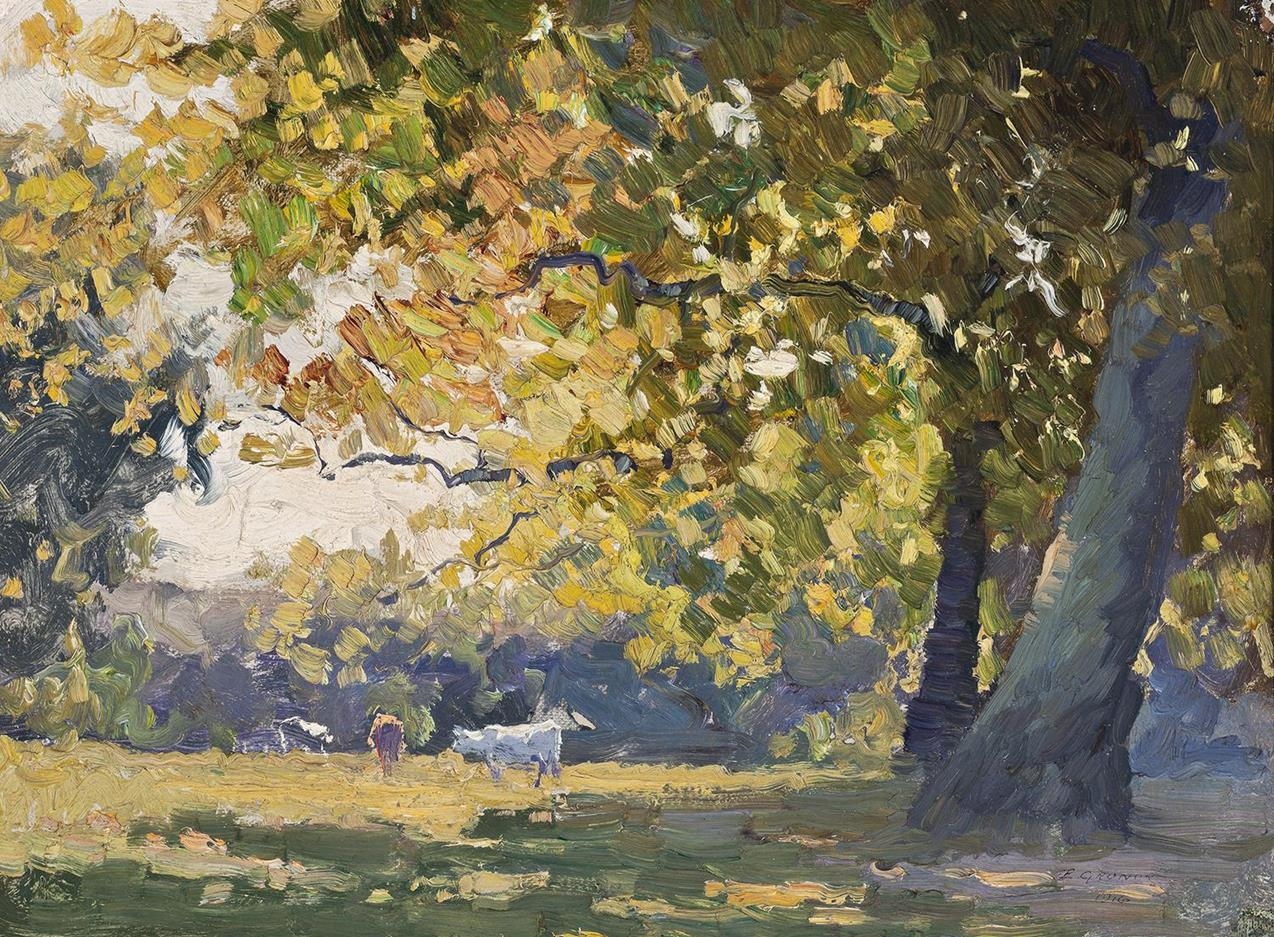 Artwork by Elioth Gruner, Summer Landscape, Made of Oil on canvas on board