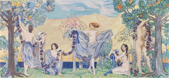 Kränzewinden by Ludwig von Hofmann, 1905/1906