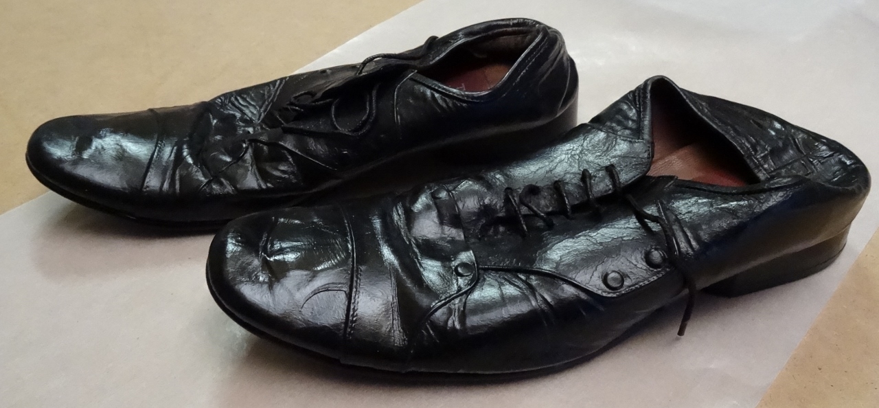 Artwork by Nasan Tur, Like new..., Made of Shoes, polished by street shoeblacks