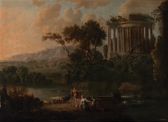Nicolas Poussin | River Landscape with Shepherds near the Ruins of a ...