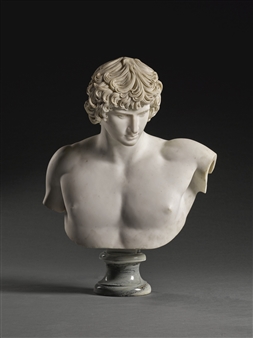BUST OF ANTINOUS - French School, 18th Century