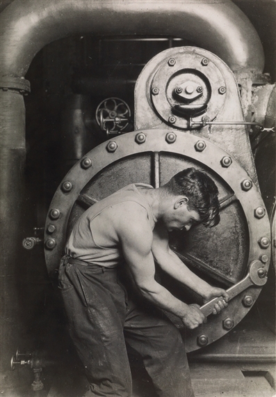 Mechanic at Steam Pump in Electric Power House by Lewis Hine, Circa 1921
