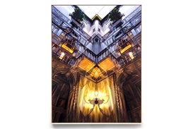 Meticulously rendered oil paintings depicting interiors by Patti Oleon on view at Edward Cella Art & Architecture