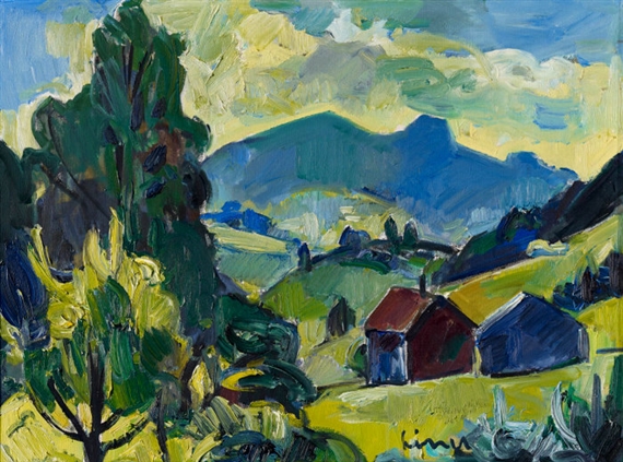 Appenzeller Landschaft mit Hohem Kasten und Kamor by Carl Walter Liner, 1970