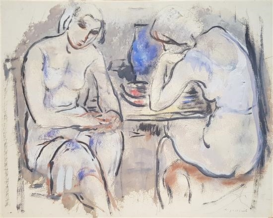 Two women by Leopold Gottlieb, 1920
