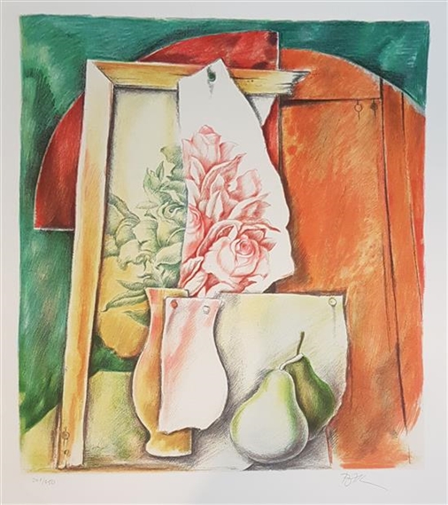 Vase of flowers by Samuel Bak