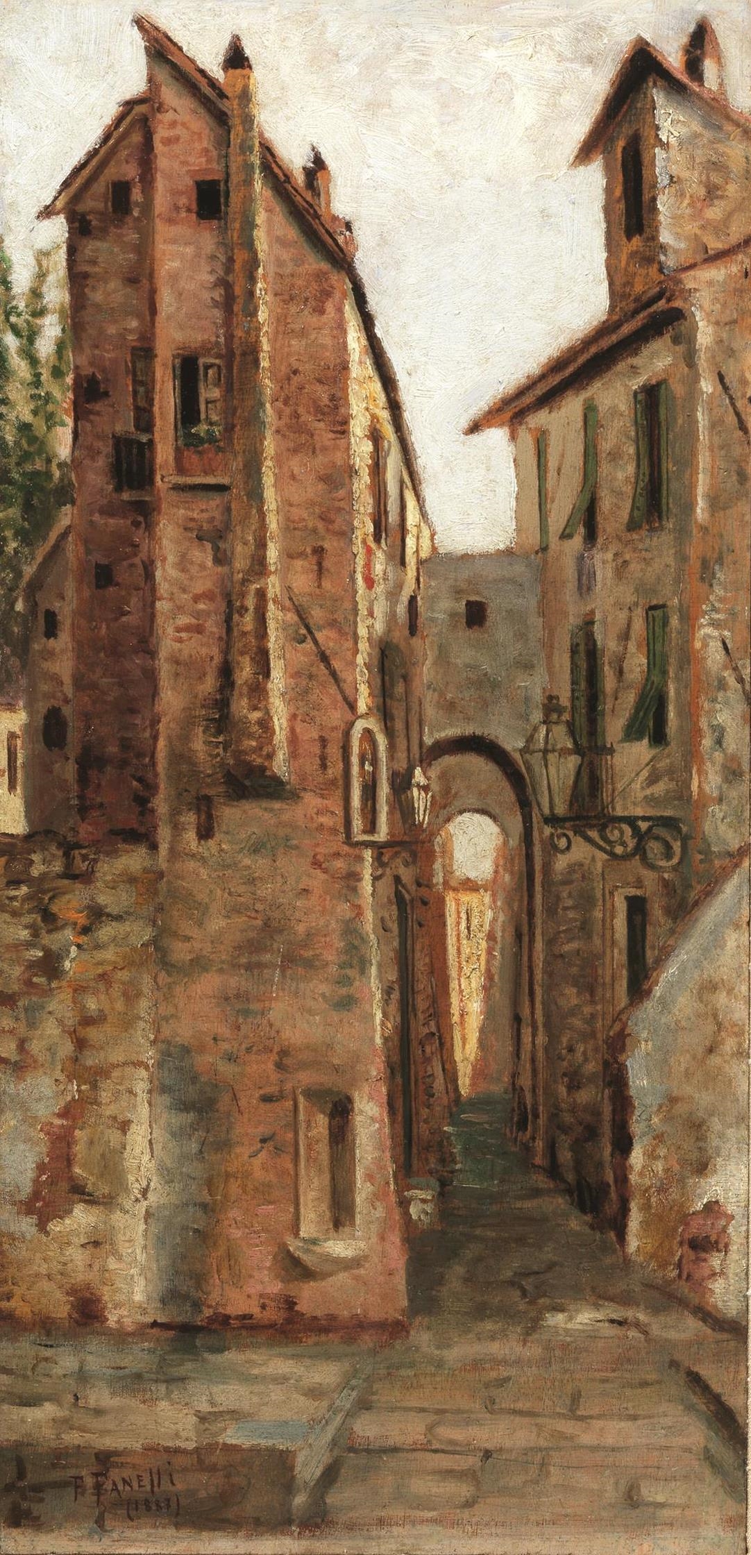 VICOLO SAN CARLO, LUCCA by Francesco Fanelli, 1887