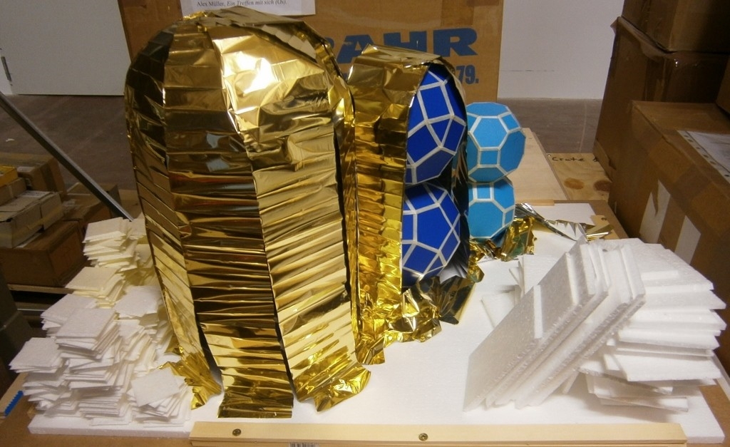 Artwork by Tommy Støckel, Reconstruction of a Moment (05.07.2010, 10:58AM), Made of Styrofoam, foil