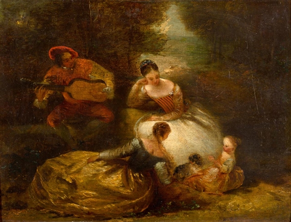 Escena de jardín by Jean-Antoine Watteau