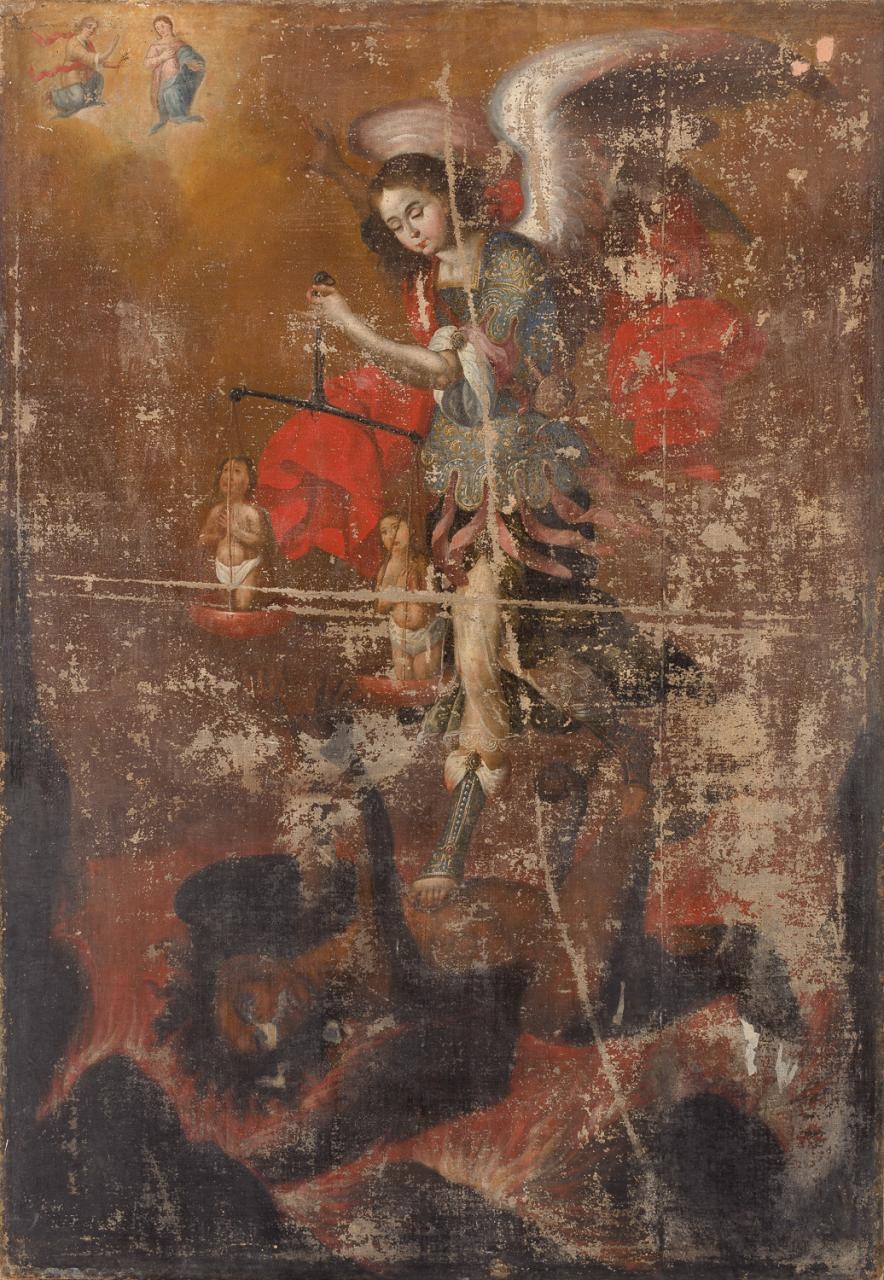 San Miguel Arcángel derrotando al demonio