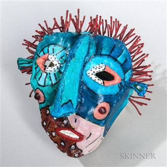 Welded Metal Mask with Spiked Hair - Bill Hickman