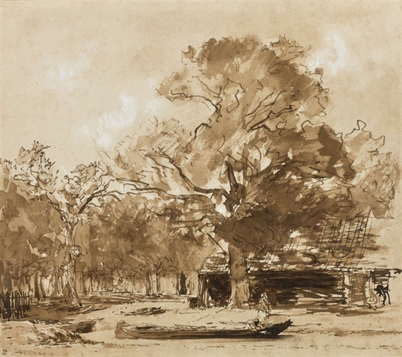 Maison au bord d'un étang