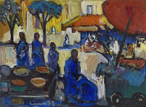 Markt auf Korsika by Carl Walter Liner, 1955