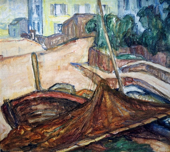 Fischerboot am Strand by Gerta Springer