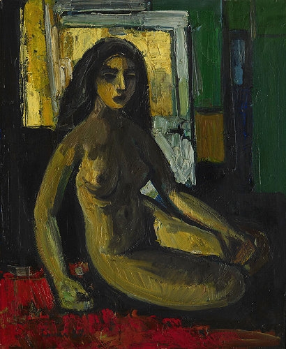 Sitzender weiblicher Akt by Carl Walter Liner, 1957