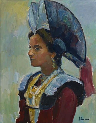 Bildnis einer jungen Appenzeller Trachtenfrau